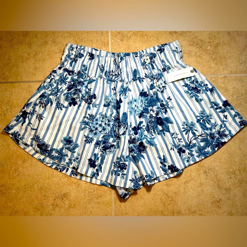 NWT🌷Anthropologie The Somerset Printed Linen Cotton Shorts